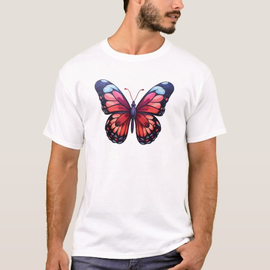 Cartoon vlinder illustratie t-shirt (Voorkant)