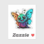cartoon-vlinder-met-vlinder-zijn-hoofd sticker (Vel)
