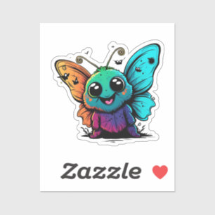 cartoon-vlinder-met-vlinder-zijn-hoofd sticker