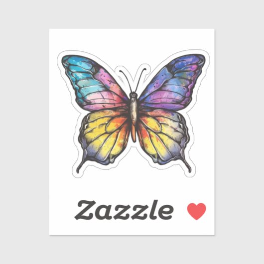 Cartoon vlinder sticker (Vel)