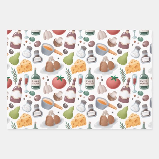 Cartoon Voeding en Drink Inpakpapier Vel (Voorkant)