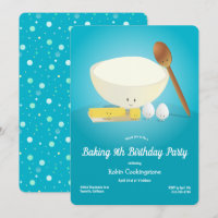 Cartoon Voedsel Karakters Blue Baking Birthday Par