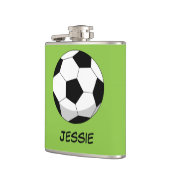 Cartoon Voetbal | Jouw namen toevoegen Heupfles (Links)