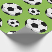 Cartoon Voetbal Patroon Cadeaupapier (Hoek)