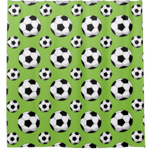 Cartoon Voetbal Patroon Douchegordijn