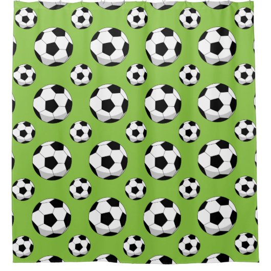 Cartoon Voetbal Patroon Douchegordijn (Voorkant)