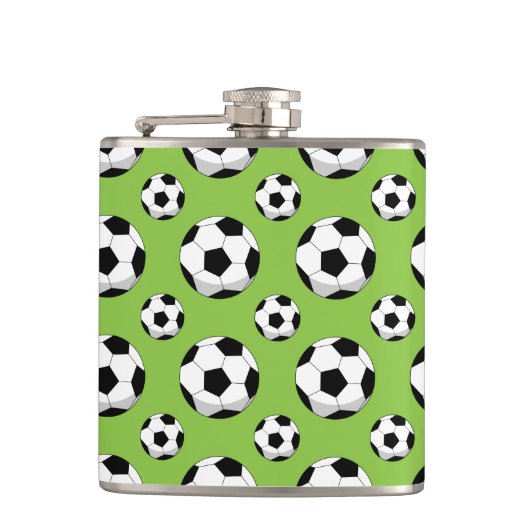 Cartoon Voetbal Patroon Heupfles (Voorkant)