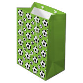 Cartoon Voetbal Patroon Medium Cadeauzakje (Achterkant Gekanteld)