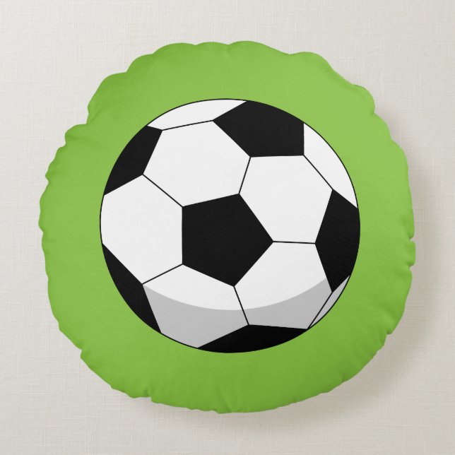 Cartoon Voetbal Rond Kussen (Voorkant)