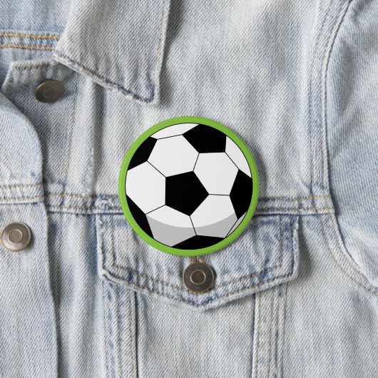 Cartoon Voetbal Ronde Button 7,6 Cm (In situ)