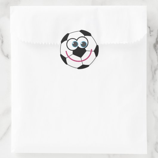 Cartoon Voetbal Ronde Sticker (Tas)