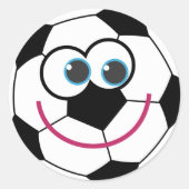 Cartoon Voetbal Ronde Sticker (Voorkant)