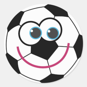 Cartoon Voetbal Ronde Sticker