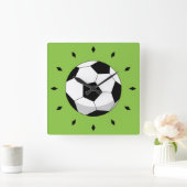 Cartoon Voetbal Vierkante Klok (Huis)