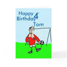 Cartoon voetballer op het veld met achterliggende 