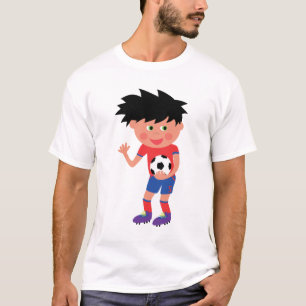 Cartoon Voetbalspeler Grafische T-Shirt