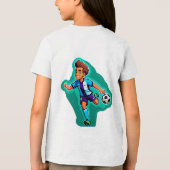 Cartoon Voetbalspeler Tri-Blend Shirt (Achterkant)
