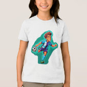 Cartoon Voetbalspeler Tri-Blend Shirt (Voorkant)