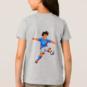 Cartoon Voetbalspeler Tri-Blend Shirt (Achterkant)