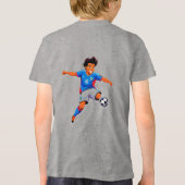 Cartoon Voetbalspeler Tri-Blend Shirt (Achterkant)