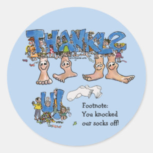Cartoon Voeten Dank u aangepaste Stickers