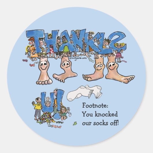 Cartoon Voeten Dank u aangepaste Stickers (Voorkant)