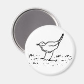 Cartoon Vogel Pen Kunst Tekening Magneet (Voorkant / Achterkant)