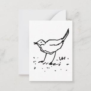 Cartoon Vogel Pen Kunst Tekening Notitiekaartje