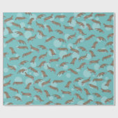 Cartoon vogelbekdieren zwemmen cadeaupapier (Vlak)