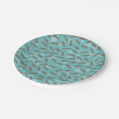 Cartoon vogelbekdieren zwemmen papieren bordje (Gekanteld)