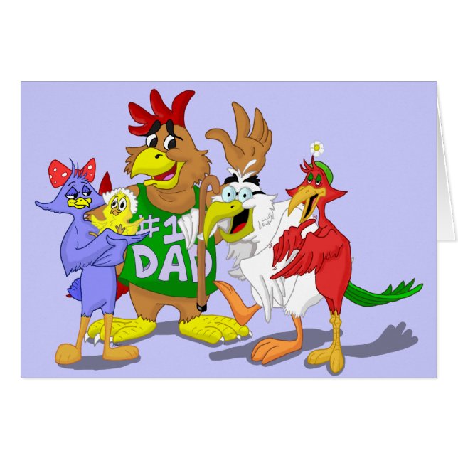 Cartoon vogelfamilie (Voorkant Horizontaal)