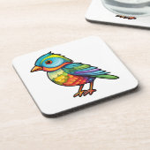 Cartoon vogelillustratie bier onderzetter (Linkerzijde)