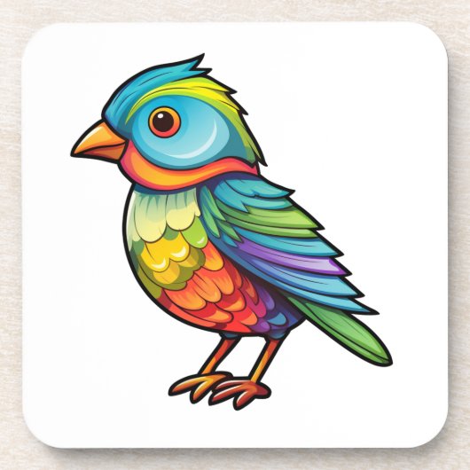 Cartoon vogelillustratie bier onderzetter (Voorkant)