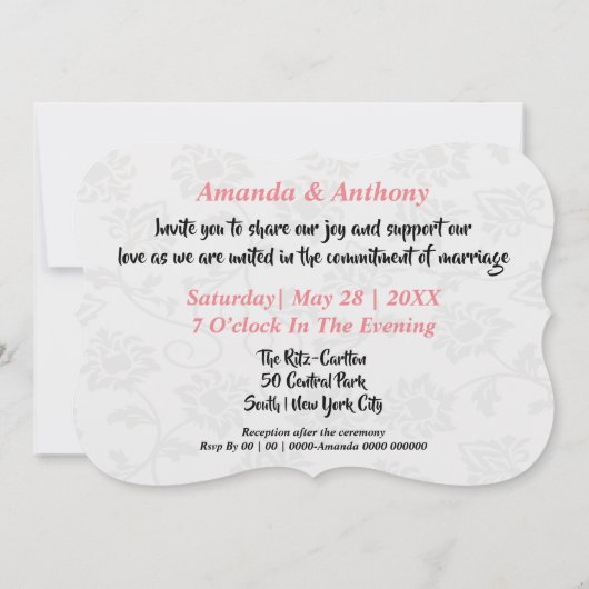 Cartoon vogels bruiloft-uitnodiging kaart (Achterkant)