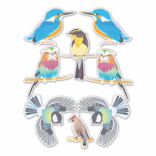 Cartoon Vogels Clip art dierlijke natuur Sticker (Voorkant)