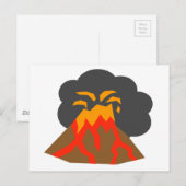 Cartoon Volcano Erupting Lava and Smoking Briefkaart (Voorkant / Achterkant)