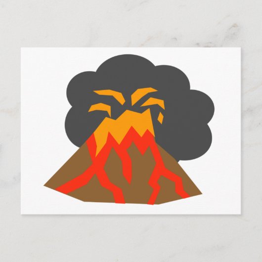 Cartoon Volcano Erupting Lava and Smoking Briefkaart (Voorkant)