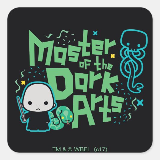 Cartoon Voldemort - Master of the Dark Arts Vierkante Sticker (Voorkant)