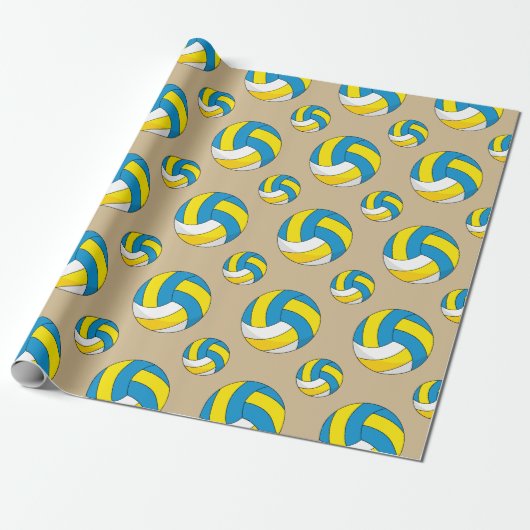 Cartoon Volleyball Ball Cadeaupapier (Uitgerold)