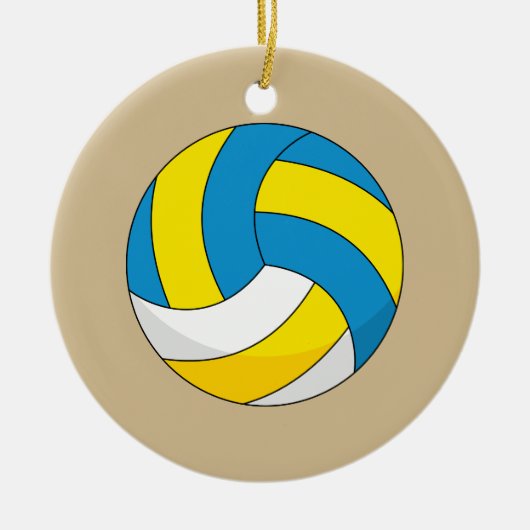 Cartoon Volleyball Ball Keramisch Ornament (Voorkant)