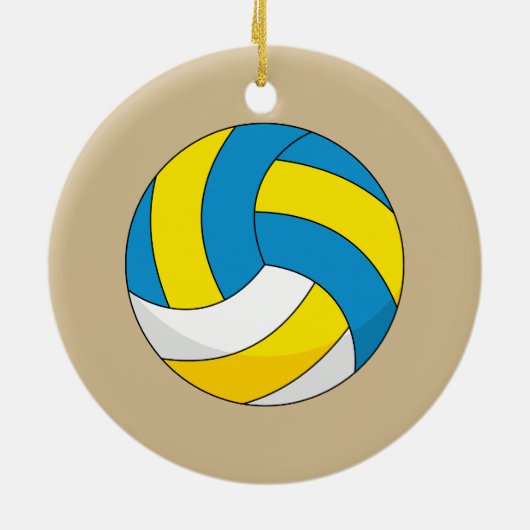 Cartoon Volleyball Ball Keramisch Ornament (Achterkant)