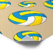 Cartoon Volleyball Ball Poster (Hoek)