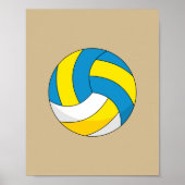 Cartoon Volleyball Ball Poster (Voorkant)