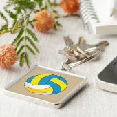 Cartoon Volleyball Ball Sleutelhanger (Zijkant)