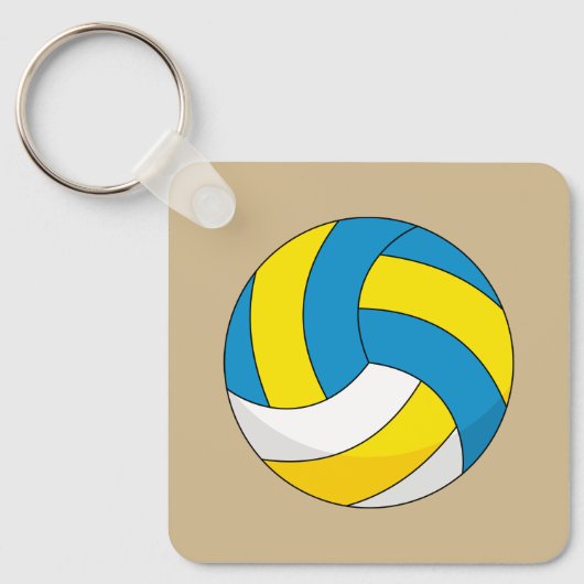 Cartoon Volleyball Ball Sleutelhanger (Voorkant)