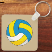 Cartoon Volleyball Ball Sleutelhanger (Achterkant)