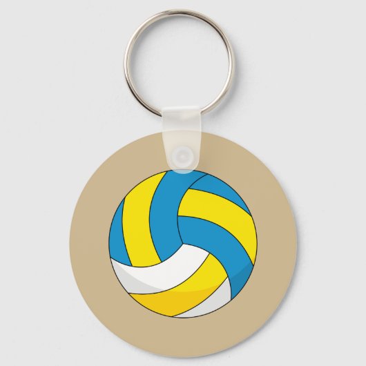 Cartoon Volleyball Ball Sleutelhanger (Voorkant)