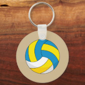 Cartoon Volleyball Ball Sleutelhanger (Voorkant)