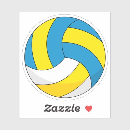 Cartoon Volleyball Ball Sticker (Vel)