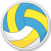 Cartoon Volleyball Ball Sticker (Voorkant)